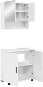 vidaXL Fürdőszoba bútor szett 2 pcs Magas Fényű Fehér Faanyag & Fém