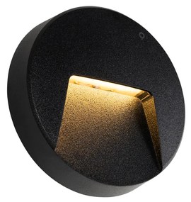 6 db fekete, kerek kültéri fali lámpa szett LED-del IP65 - Gem