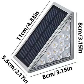 Szolár lépcsőfénykészlet - LED fehér fény - 6 db
