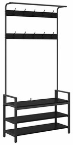 Kabáthorog polcokkal Egyéb Musta tammi 95 x 34 x 184 cm Faanyag