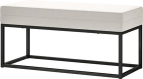 HOMCOM Modern és Minimalista Előszobai Pad Állítható Lábakkal, Kárpitozott Hálószobai Pad Velúrból és Acélból, 94x42x44 cm, Tejfehér | Aosom