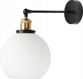 Fali lámpa tejüveggömb arany foglalattal 20cm