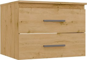 NEL 60 fürdőszoba fali mosdószekrény 60x50x45 cm, tölgy (mosdókagyló nélkül)