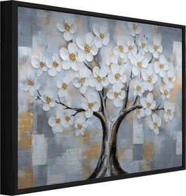 Fém Kép Fekete Keretben Fehér Fa Loft Fürdőszoba Konyha 150x100