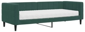sötétzöld bársony heverő matraccal 80 x 200 cm