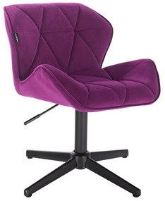HR111CROSS Fukszia modern velúr szék fekete lábbal