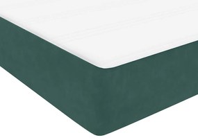 sötétzöld bársony rugós ágy matraccal 80x220 cm