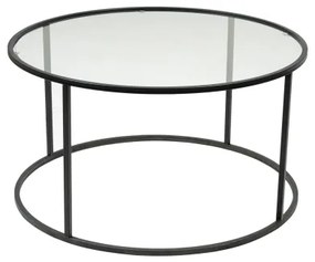 Kávésasztal BERLIN 45x80 cm fekete/átlátszó