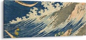 Kép - Katsushika Hokusai, Fishing Boats at Choshi in Shimosa (Soshu Choshi) , reprodukciók (120x50 cm)
