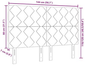 Gyémánt blokk dizájn sötétszürke 140 cm szövet fejtámla