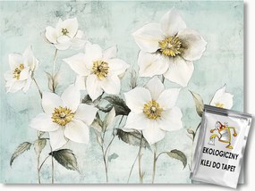 Fotótapéta Flizelina Grafika Kert Fehér Virágok Hunyor 104x70,5 ragasztó