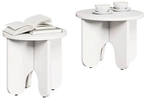 Dohányzóasztal 2 pcs Fehér 39.5 x 39.5 x 30 cm Tömör fenyőfa