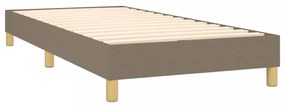 tópszínű szövet rugós és LED-es ágy matraccal 90x200 cm
