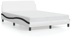fehér és fekete műbőr ágykeret Dover 140 x 200 cm