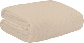 Mikroszálas ágytakaró 150x200 krémszínű dombornyomott geometrikus