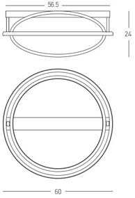 Zambelis 22016 - LED dimmelhető mennyezeti lámpa LED/56W/230V, 60 cm, fekete