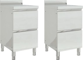 vidaXL 2 db 2 fiókos kereskedelmi konyhaszekrény 50x60x96 cm