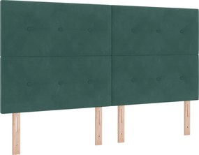 vidaXL LED ágytámla LED -es lámpákkal Zöld 180 cm Poliészter