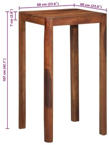 vidaXL bárasztal 60x60x107 cm tömör fa akácfa