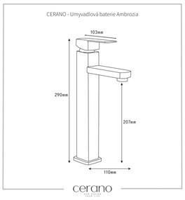CERANO - Tall Ambrosia mosdócsaptelep - fekete matt