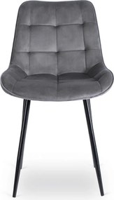 Krzesło CHRIS Szare Welurowe