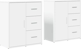 vidaXL 2 db fehér szerelt fa tálalószekrény 60 x 31 x 70 cm
