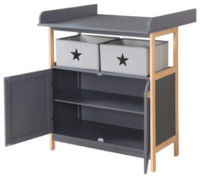 Antracitszürke alacsony gyerek komód pelenkázó feltéttel 87x75 cm Berlin – Roba