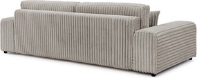 Világosszürke kordbársony kinyitható-tárolóhelyes kanapé 260 cm Justin – Ropez