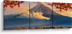 Kép - japán, Fuji hegy (órával) (90x30 cm)