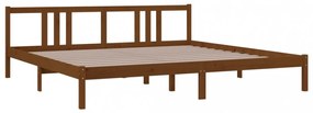 mézbarna tömör fa ágykeret 200x200 cm
