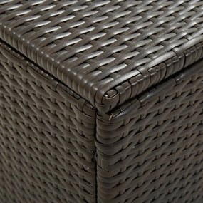 barna polyrattan kerti tárolóláda 200 x 50 x 60 cm