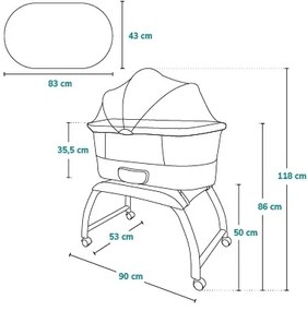 Lionelo - CORAL White kiságy mérleggel