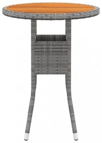 szürke akácfa és polyrattan kerti asztal Ø60 x 75 cm