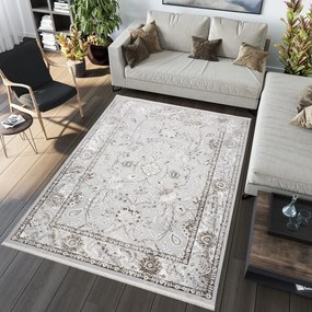 SAHARA Modern mintás vintage szőnyeg világos bézs színű és szürke Szélesség: 120 cm | Hossz: 170 cm