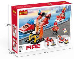 COGO® 3018 | lego-kompatibilis építőjáték | 845 db építőkocka | Tűzoltós 8-as készlet