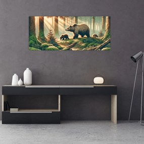 Kép - Medvék az erdőben (120x50 cm)