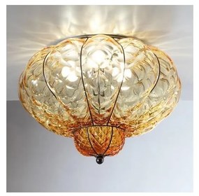 SIRU-Mennyezeti lámpa SULTANO 3xE14/40W/230V pr.34 cm bézs/fekete Velencei üveg