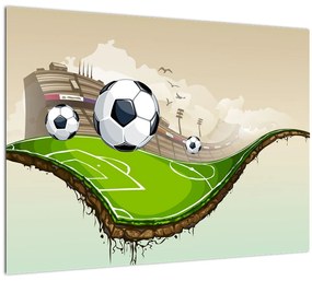 Kép - futballpálya (üvegen) (70x50 cm)