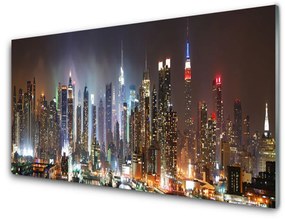 Üvegkép Éjszakai New York City 120x60cm 2 fogas