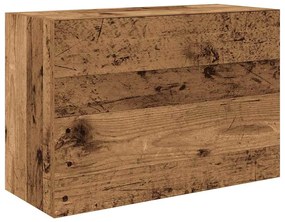 antik fa színű szerelt fa fali fürdőszobaszekrény 60x25x40 cm