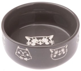 Szürke kerámia macskatál, 300 ml - Dakls