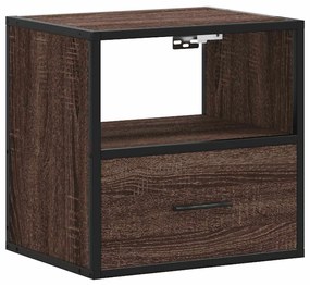 2db barna tölgy színű fali éjjeliszekrény 40 x 31 x 39,5 cm