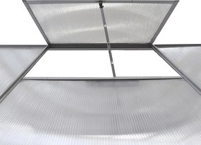 Kerti üvegház falhoz helyezhető, polikarbonát, 122x313x199 cm, MABON TYP 3