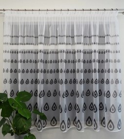 Mg Függöny Fátyol fehér Könnycsepp 1 fekete 300x160cm szalaggal X