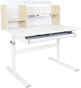 Növekvő íróasztal, természetes/fehér, ADAN