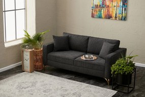 Kétszemélyes kanapé Berlin - Antracit, Arany