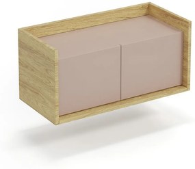 MOBIUS alacsony szekrény 1D szín: hikora tölgy/rózsaszín