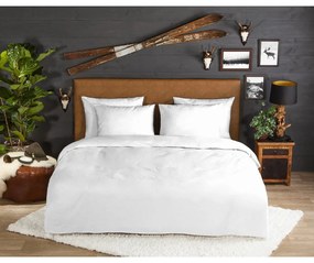 Fehér kétszemélyes hosszabbított flanel ágyneműhuzat 240x220 cm – Good Morning