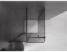 Mexen Velar, tolóajtós zuhanykabin 100 x 100 cm, 8mm szürke üveg, fekete matt, 871-100-100-41-70