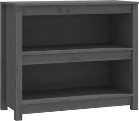 vidaXL szürke tömör fenyőfa könyvszekrény 80 x 35 x 68 cm